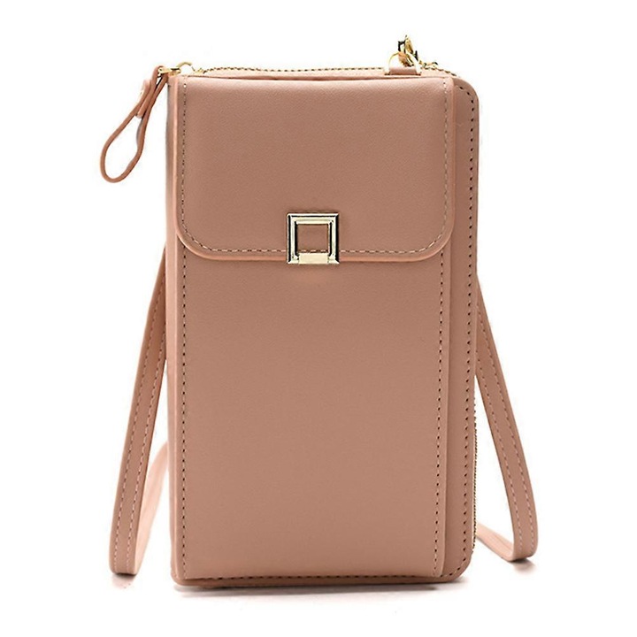 PU bőr pénztárca, elegáns design, multifunkcionális, 18x11x5cm, nőknek