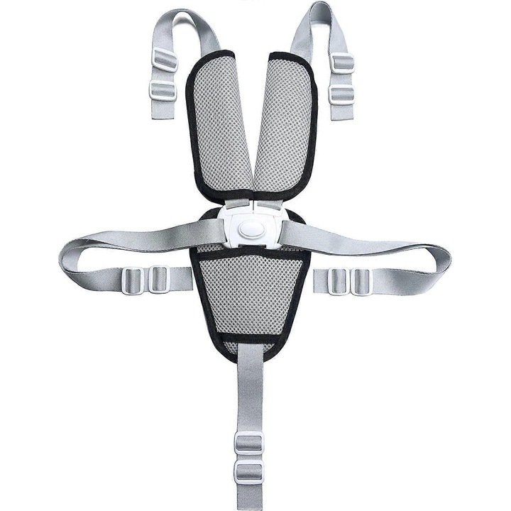 5 pontos biztonsági öv autósüléshez, szett, állítható méretek, 2.5cm szélesség, 37-70cm övhossz.