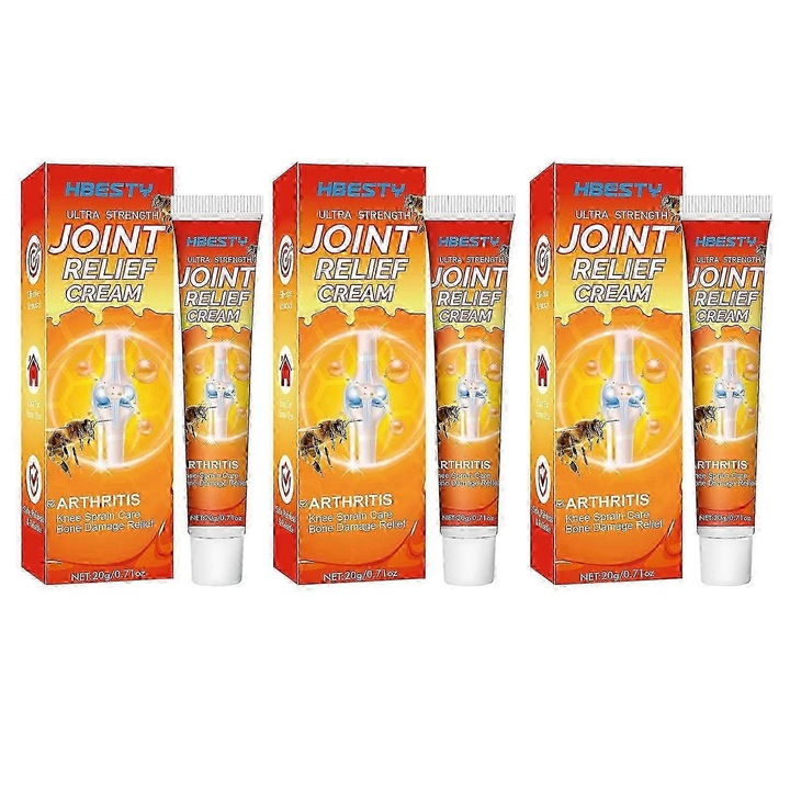 Ízületi ápoló krém, 20g, 3 darabos szett, kíméletes összetevők, könnyen felszívódó, hordozható kialakítás