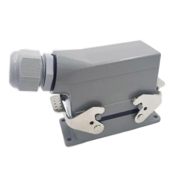 Conector cu 10 pini, 16A, 500V, gri, 44x93x86mm