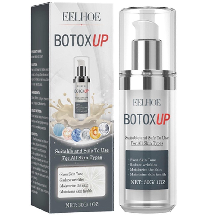 Hidratáló arckrém, EELHOE, BotoxUp, 30g, öregedésgátló, minden bőrtípusra