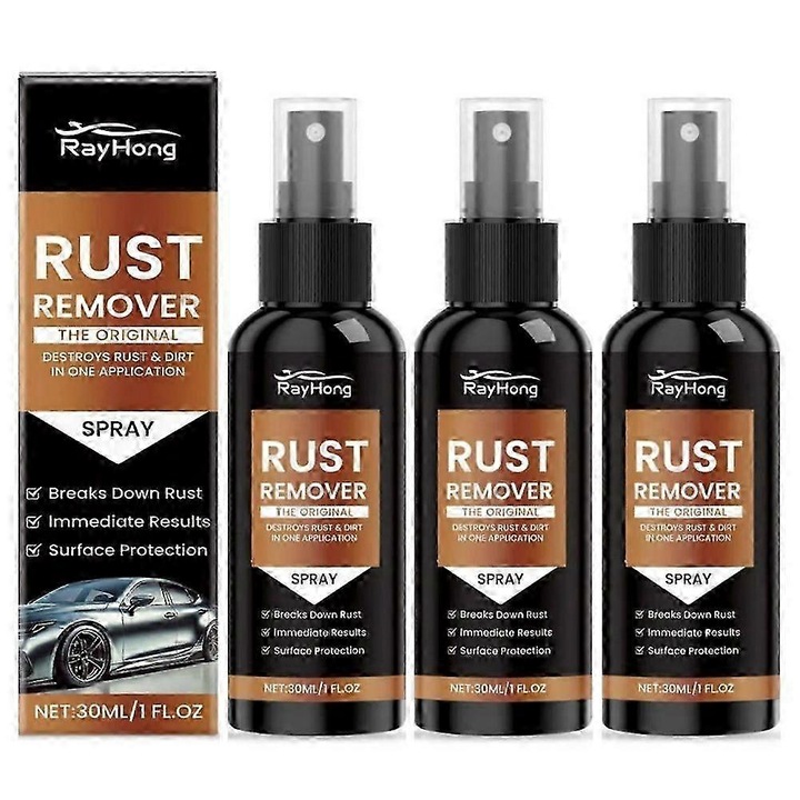 Spray de indepartare a ruginii, Rayhong, set 3 bucati, protectie de lunga durata, fara slefuire