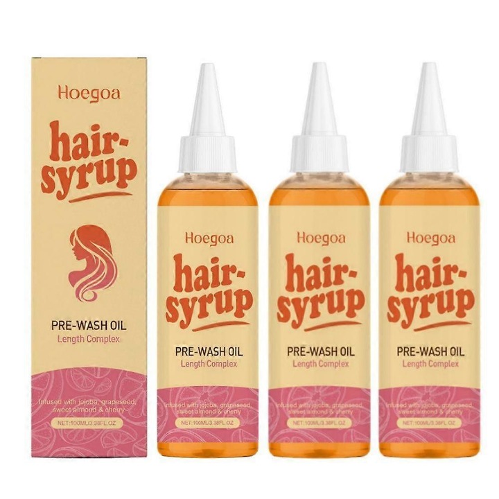 Hajápoló olaj, Hoegoa, 100ml, 3 darabos készlet, minden hajtípusra, irritációmentes