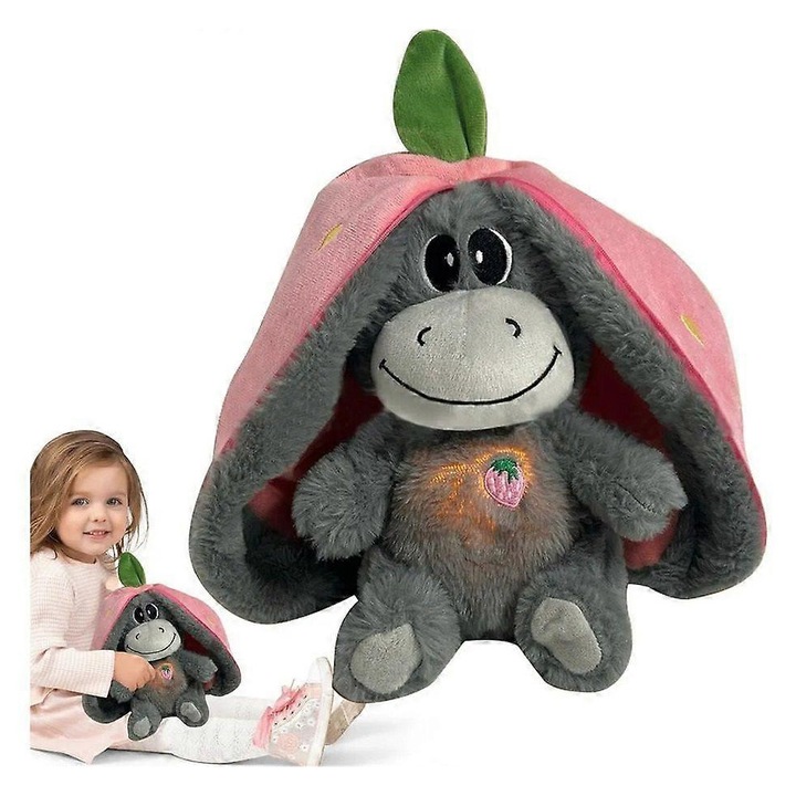 Плюшена играчка, дишащо магаре, розово, подходящ размер за деца