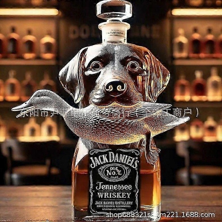 Стъклен декантер куче, уникален дизайн, стъкло, 30x10см