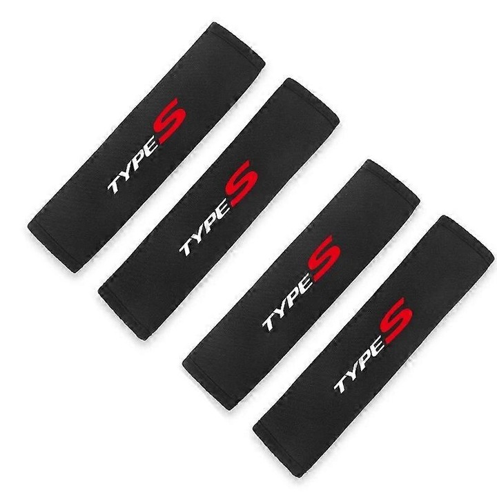 Set 4 accesorii pentru centuri de siguranta, negru, 24.5x6.5cm