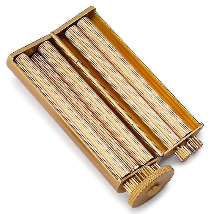 Rola de tigari vintage din alama, design luxos, compacta, 3.54x0.98 inch