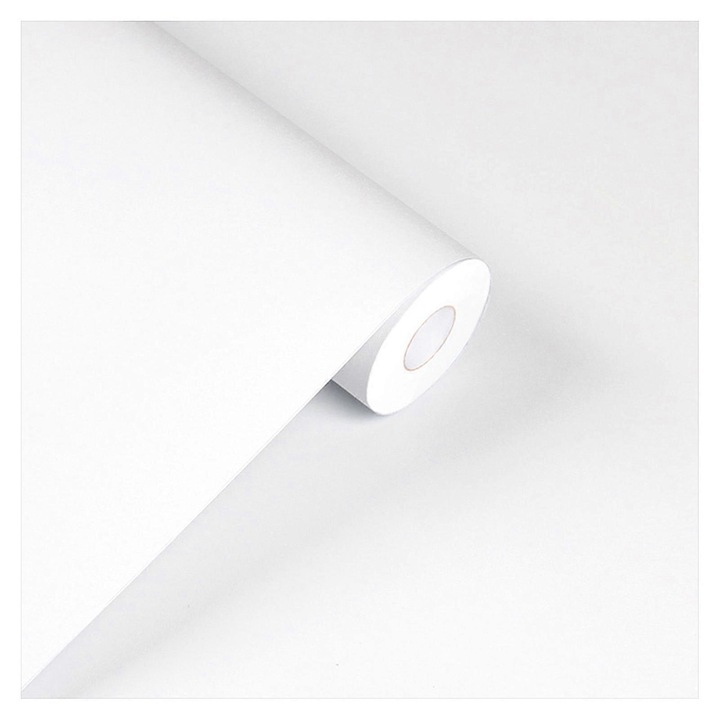Самозалепващ се декоративен PVC тапет, бял, 100x61 см