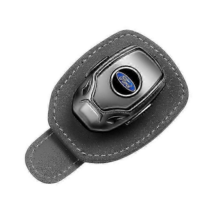 Autós szemüvegtartó, TWYGV, bőr, íves kialakítás, szürke