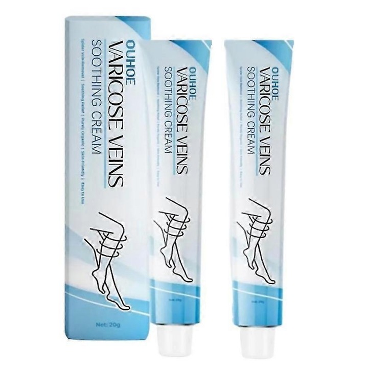 Crema pentru repararea venelor OUHOE, set 2 bucati, pentru picioare obosite, 12.8x3x2cm