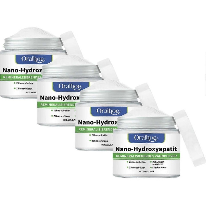 Хидроксиапатитов прах за зъби, Oralhoe, Хидроксиапатит за зъби, прах за зъби, 4 бр.