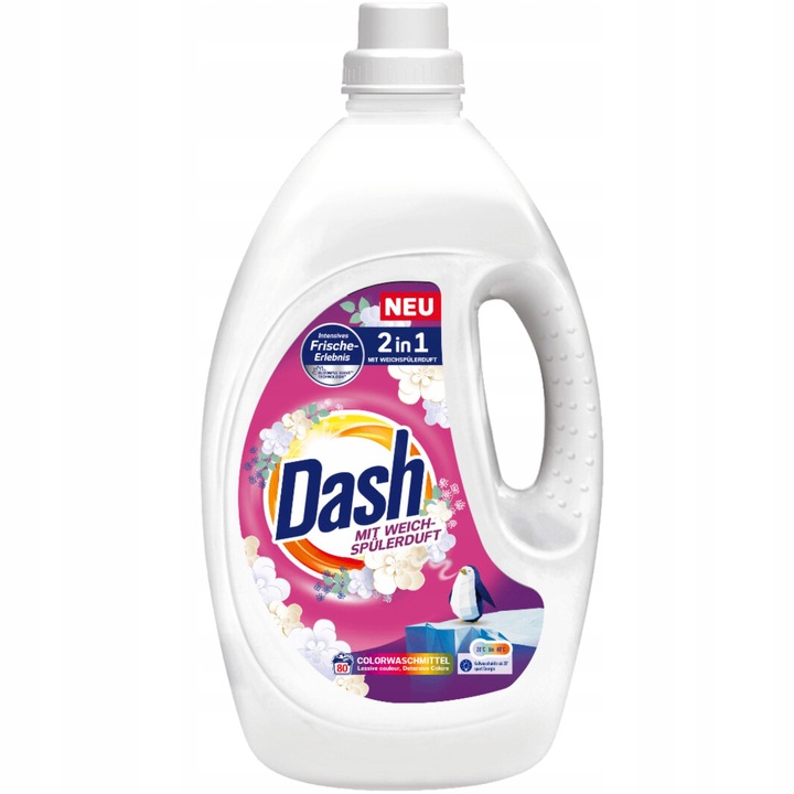 Detergent Dash lichid 2in1 3.6l, colorate 80 spalari