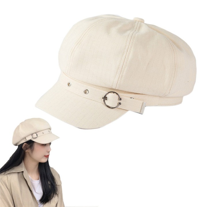 Елегантна дамска шапка TRADERPLUS, класически дизайн, Крем, 58-60 см