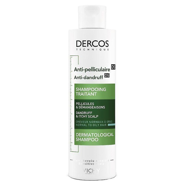Sampon anti-matreata Dercos pentru par gras, 200ml, cu Selenium DS si Cohesyl, parfum mentolat