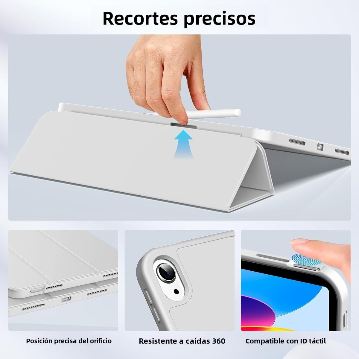 Husa de protectie pentru tableta, potrivita pentru iPad (A16) 11 Generation 11 inch 2025, husa pentru iPad 10th 10, 9 inch 2022, Gri
