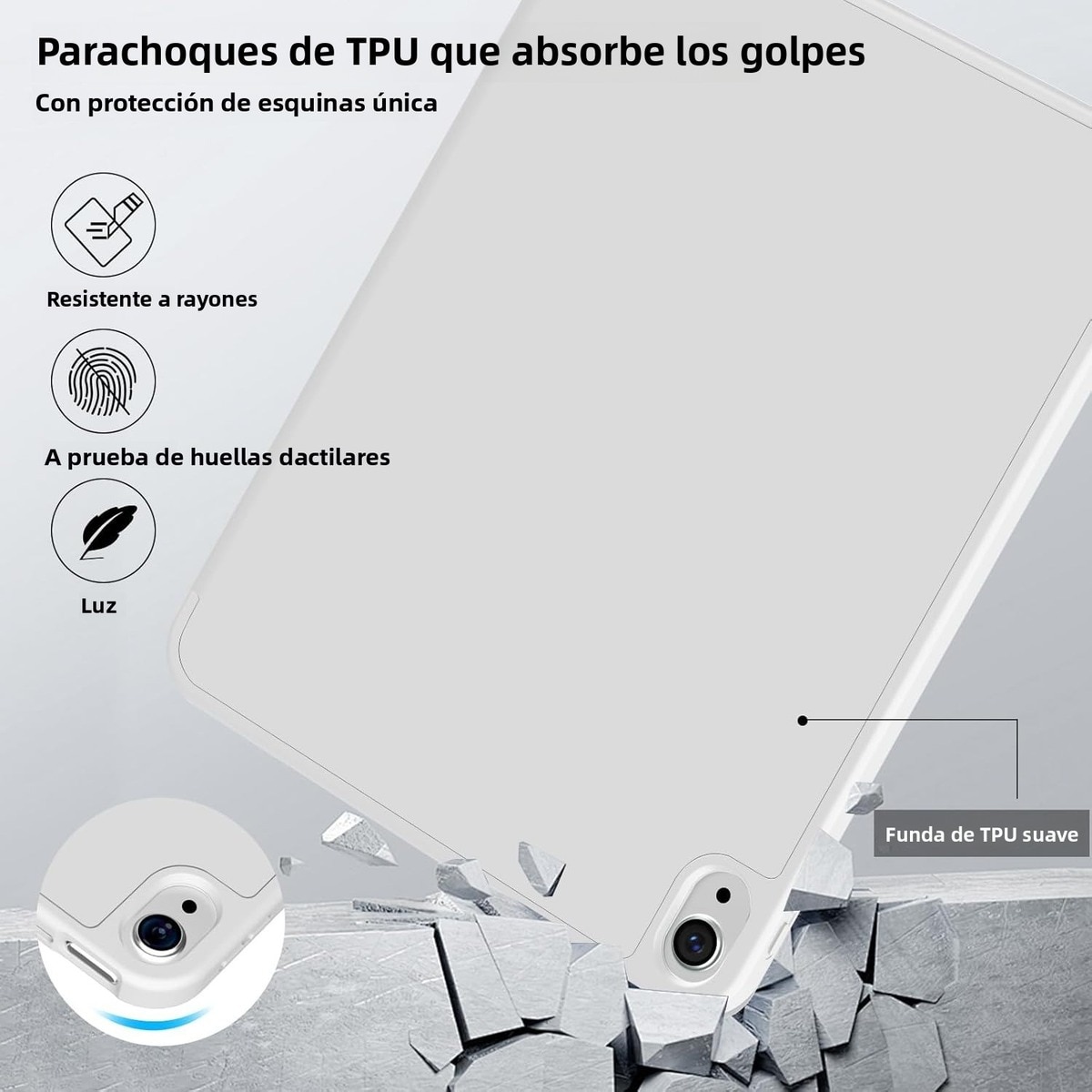 Husa de protectie pentru tableta, potrivita pentru iPad (A16) 11 Generation 11 inch 2025, husa pentru iPad 10th 10, 9 inch 2022, Gri