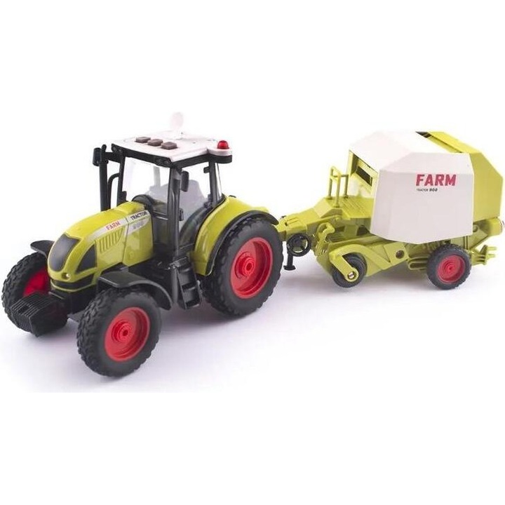 Tractor cu remorca si balotiera, Lena, utilaje de constructie de jucarie