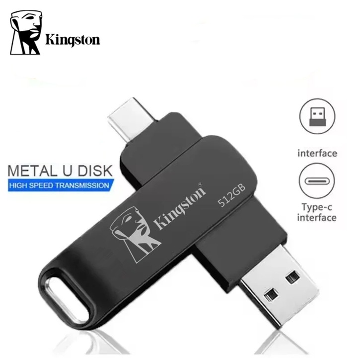 Unitate flash USB 3.0, memorie tip C, 2 in 1, 512 GB, OTG, pentru ...