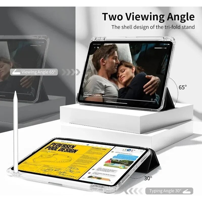 Husa tableta pentru iPad (A16)11th gen 11-inch 2025 si iPad 10th gen 10.9-inch 2022, compartiment pentru Apple Pencil, Negru