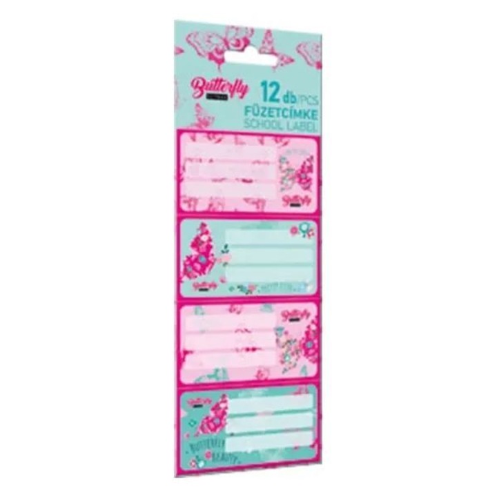 Eticheta pentru caiet cu fluturi draguti Lizzy Card 12 buc