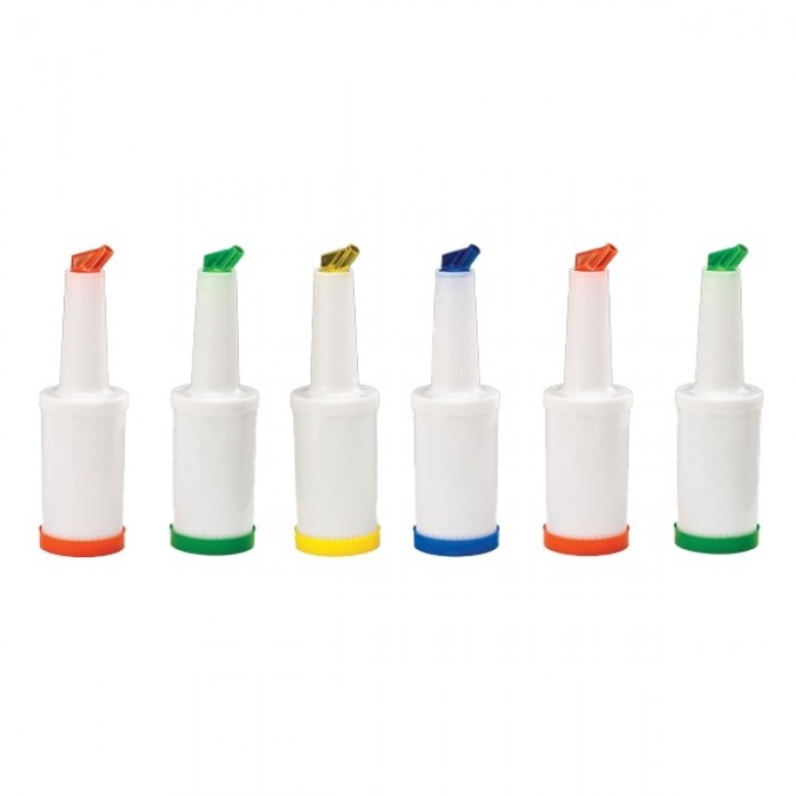 Set 6 sticle stocare si dozare siropuri 1000ml diverse culori