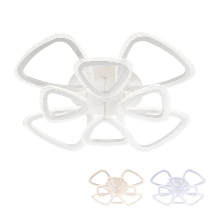 Плафониера LED Petalo 01-2460, 120 W, топла / неутрална / студена светлина, бяла, модерна