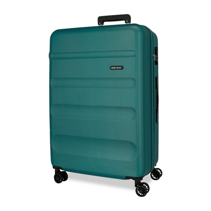 Troler mediu, Roll Road Flex, ABS, verde, 46x65x23 cm