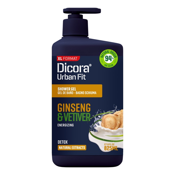 DICORA ginzeng tusfürdő 825 ml, hidratáló és méregtelenítő