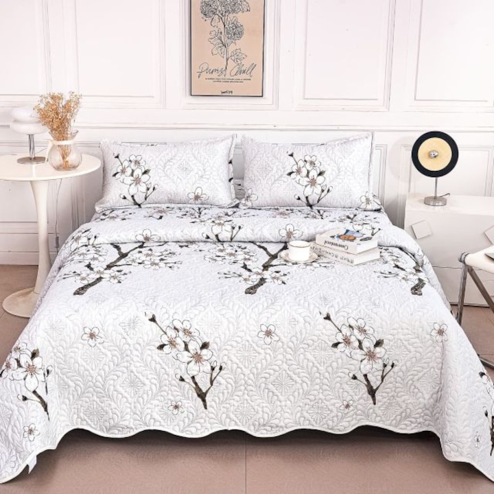 Set cuvertură Casa de Vis, matlasată, multicolor, 220x240cm, 3 piese