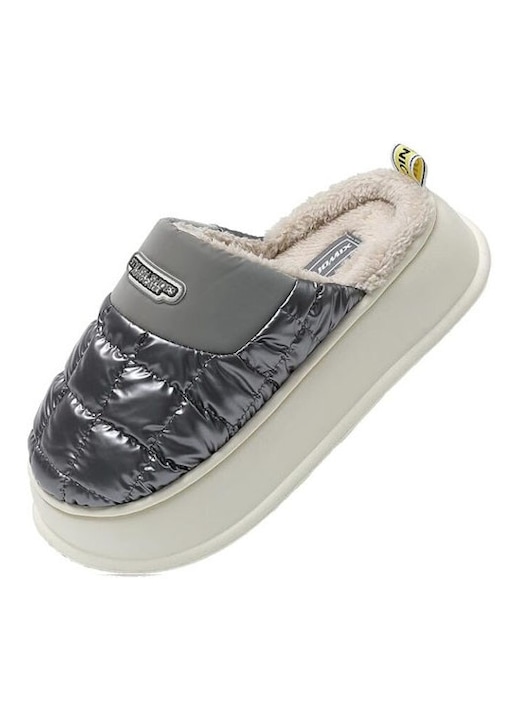 Дамски чехли, мега леки, пухкави, дебела подметка, сиви, Многоцветен, 40