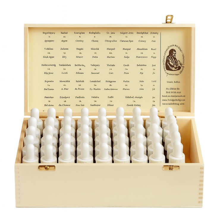 Set remedii florale Bach in cutie de lemn, 40x10 ml