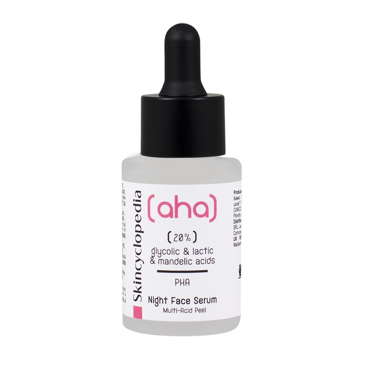 Нощен серум за лице Skincyclopedia с 20% AHA, PHA 30 мл