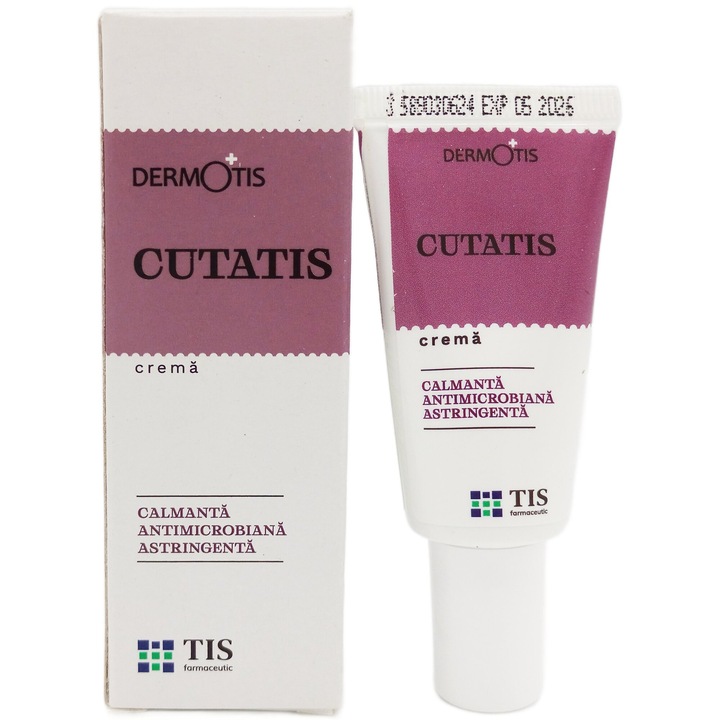 Antimikrobiális nyugtató krém ekcéma, viszketés, nehezen gyógyuló bőrelváltozások, hegek és hámló bőr esetén, 20ml, CutaTis