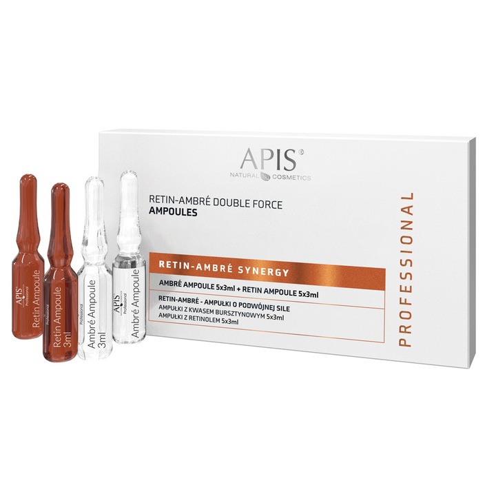 Fiole APIS multifunctionale Retin-Ambre Synergy cu retinol, 10 x 3 ml