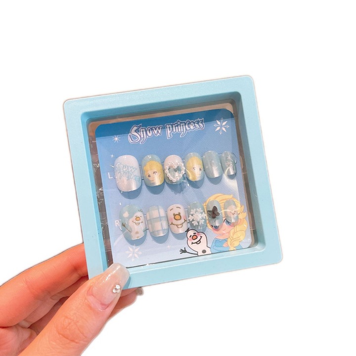 Комплект изкуствени нокти за деца, принцеса Елза, сладки модели