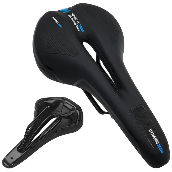 Scaun de bicicleta Artnico ARS-020, ergonomic, cu orificiu de ventilatie, negru, pentru mountain bike si trekking