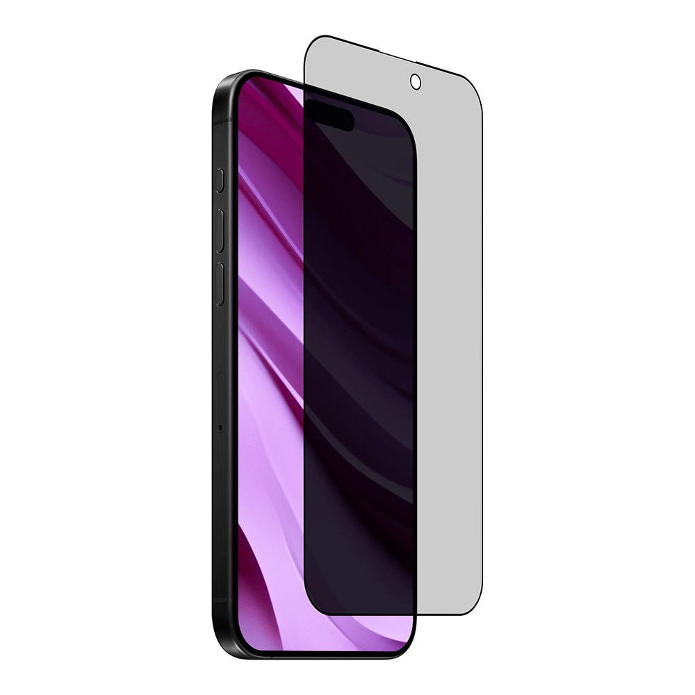 Folie pentru iPhone 16, 2.5D 2X Reinforced Privacy Screen Protector, R37, Sticla securizata, Black