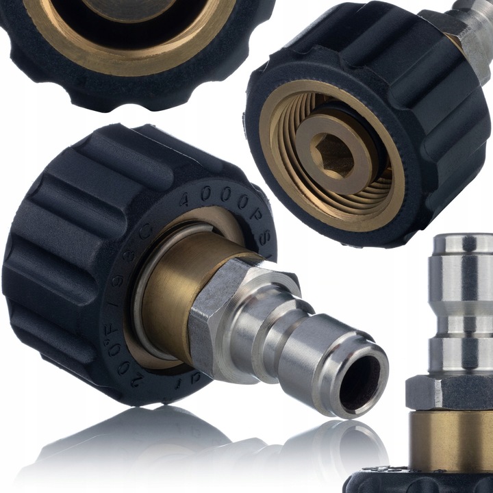 Adaptor M22x1,5 - Wtyk 3/8", Rosfix, din alama/otel, compatibil cu aparate de spalat cu presiune