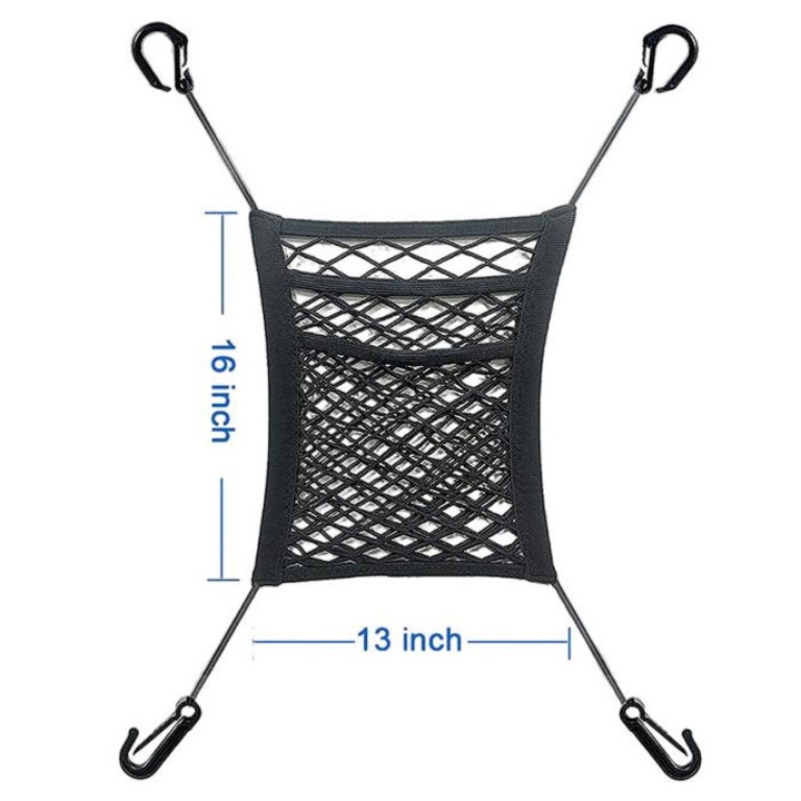 Organizator auto GEHUAY, din plasa, bariera pentru animale si copii, 16x13 inch, negru