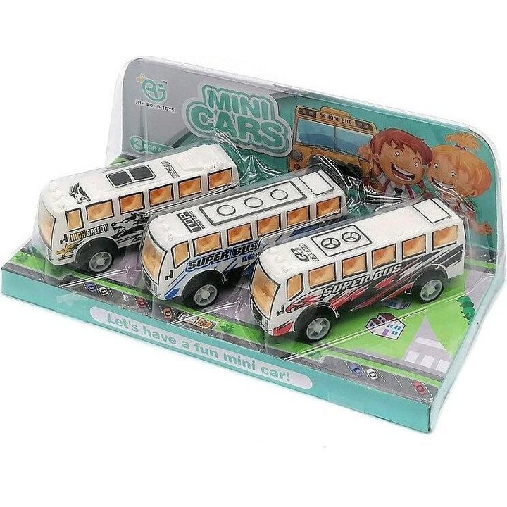 Комплект интерактивни детски играчки, Adar, автобуси 3 части