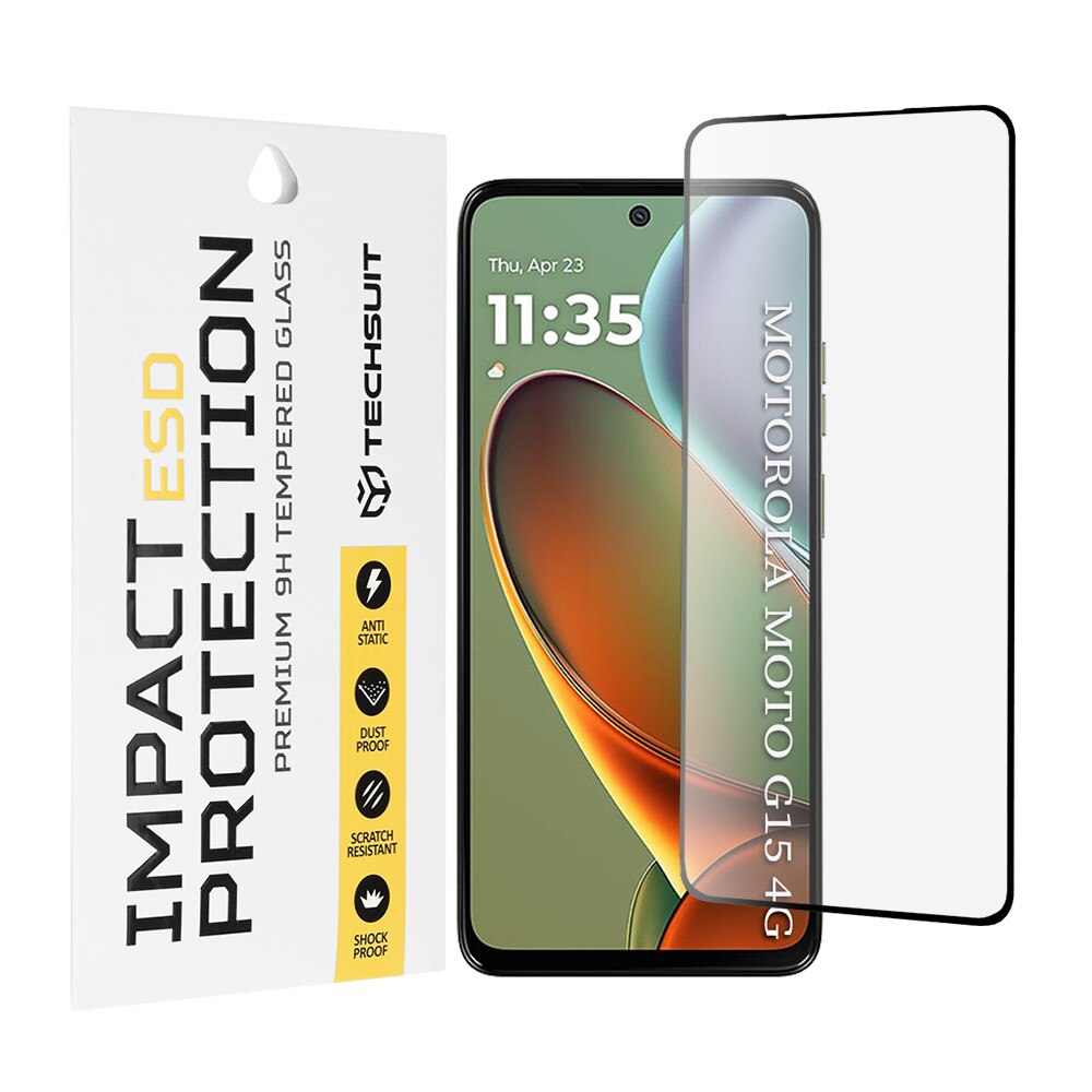 Folie pentru Motorola Moto G15/G15 Power, ESD Glass, O15, Sticla securizata, Black