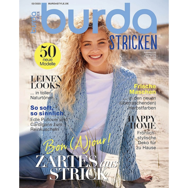 Revista Burda Tricotaje 2025 editata in limba germana, nr 3/2025