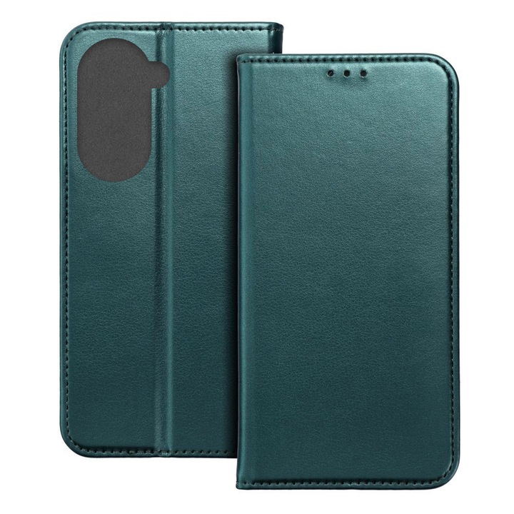 Husa pentru Xiaomi Redmi A5, Piele ecologica, Premium PU Leather Book, Buzunar card, Inchidere magnetica, Functie stand / suport, Decupaj difuzor apeluri, Acoperire completa 360 de grade, Protectie fata-spate, Tip carte, Verde inchis