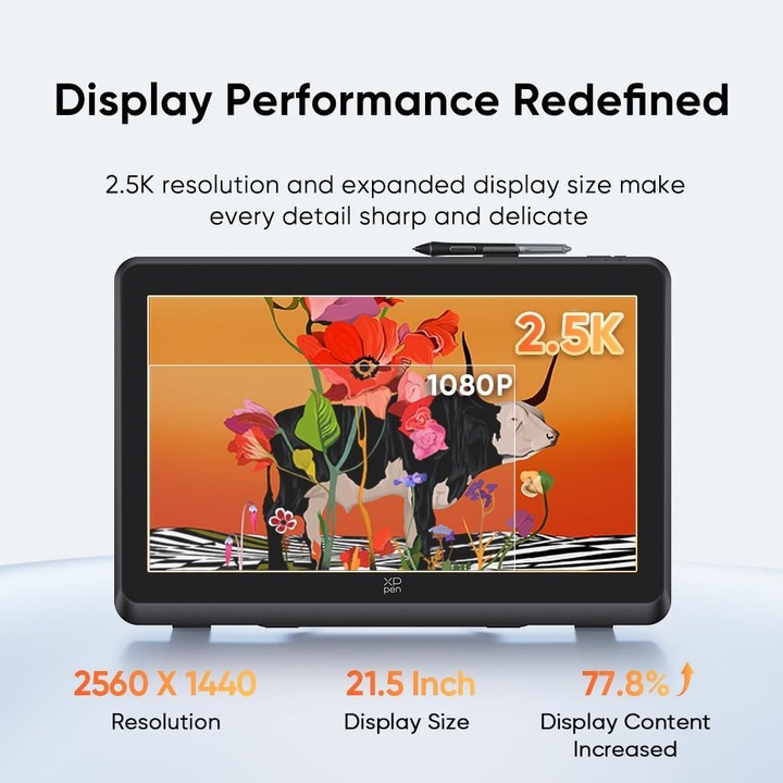 Tableta grafica, XP-PEN, Artist 22 Pro Gen 2 2.5K QHD, 16K X3 Pro Pen ...