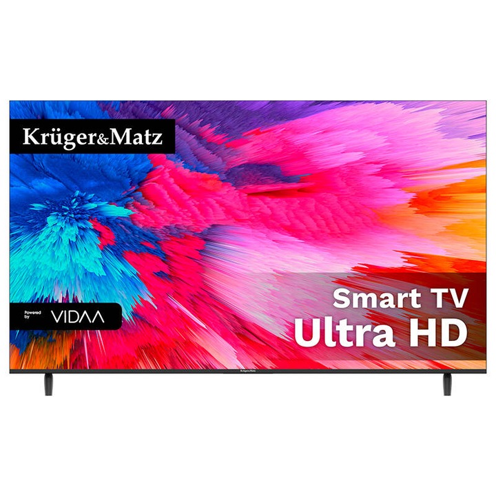 Televizor LED Smart Kruger&Matz, 55" Ultra HD, Wi-Fi, Negru