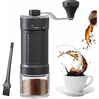 Rasnita cafea manuala, Nicerpro, aparat de macinat cafea, rasnita cafea electrica 40 nivele granulatie ajustabila，capacitate 30g, Usor de curatat, pentru espresso, topping, presa franceza, Design portabil, pentru calatorii, camping, birou, Negru mat