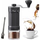 Rasnita cafea manuala, Nicerpro, aparat de macinat cafea, rasnita cafea electrica 40 nivele granulatie ajustabila,capacitate 30g, Usor de curatat, pentru espresso, topping, presa franceza, Design portabil, pentru calatorii, camping, birou, Negru mat