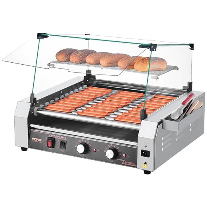 Masina de Hot Dog VEVOR A011, 11 Role, Inox, 2200 W, Set cu Accesorii