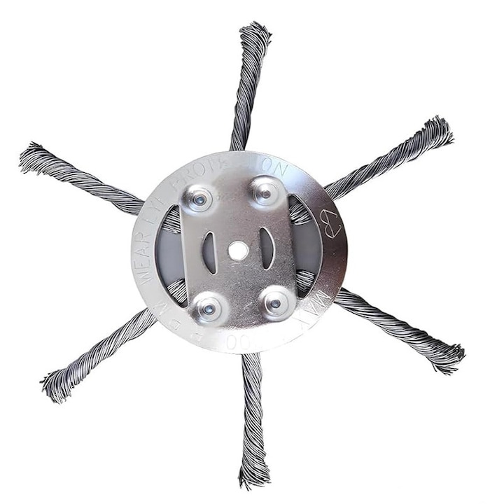 disc perie sarma pentru motocoasa de umar, concava cu stangere usoara a ierbii, 6", Argintiu