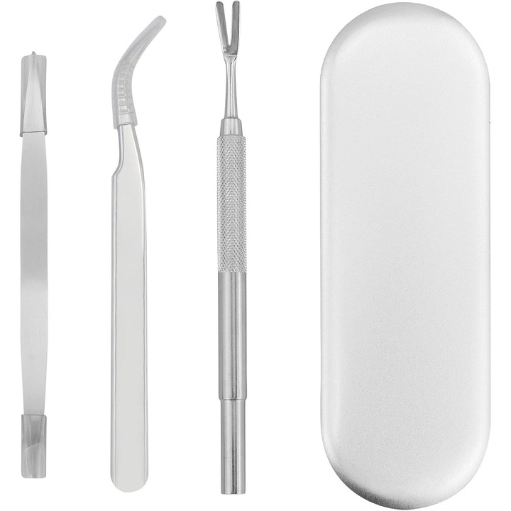 Set 3 pensete indepartare a capuselor, animale de companie instrumente, inoxidabil,15×3×1cm, 60g, Argintiu